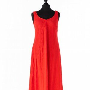 PrettyLittleThing Red Sleeveless Midi Swing Dress Size 14 Made in UK NWT